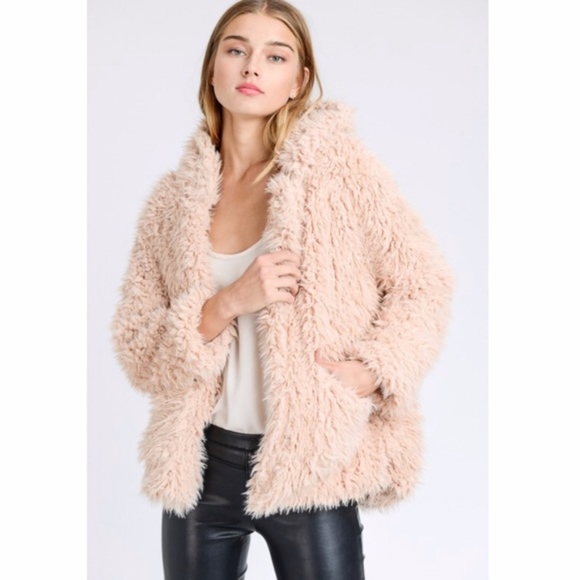 Last One!! Super Soft Faux Fur Hoodie Jacket - Picture 3 of 6
